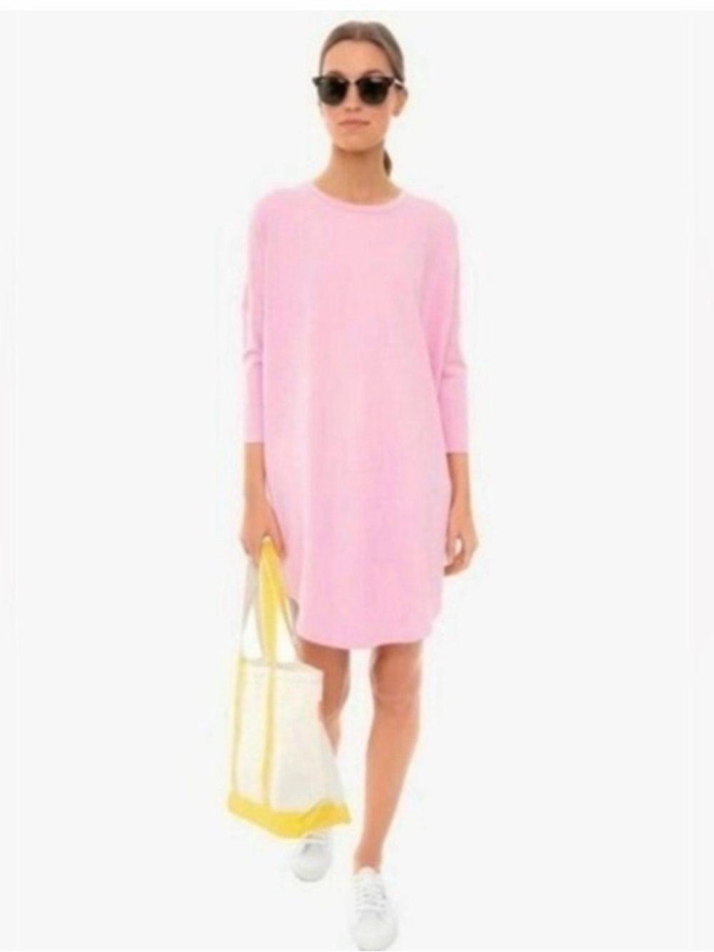 Pomander Place Pink Long-Sleeve Mini Knit Dress